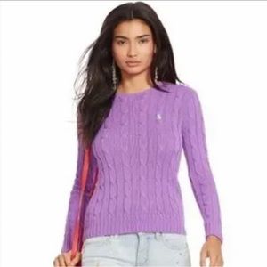 Lauren Ralph Lauren women’s Cable Knit Sweater size L Ribbed Knit fisherman